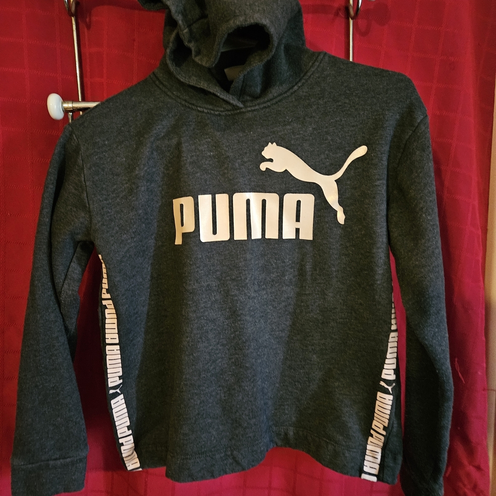 Girls 12/14 Puma Kids Gray Hoodie